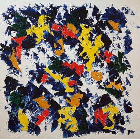 Akryl på 3-duk 40 x 40. 