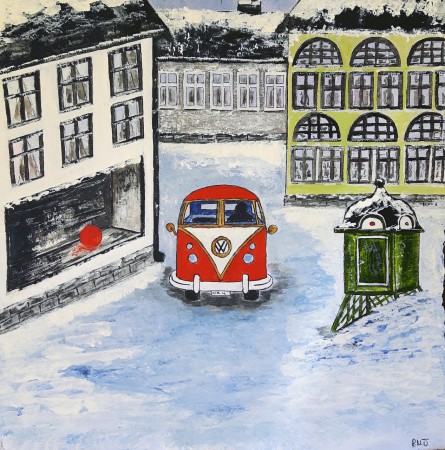  Akryl på indiskt handgjort akvarellpapper 30 x 30 cm. 