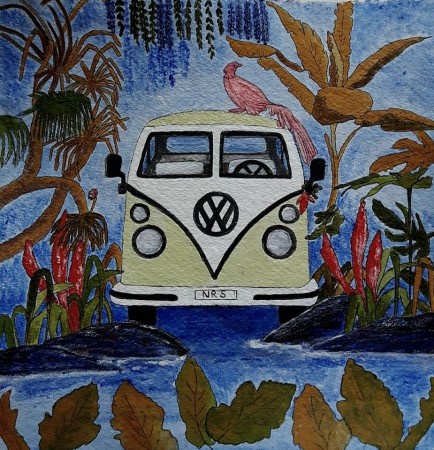  Akryl på indiskt handgjort akvarellpapper 30 x 30 cm.