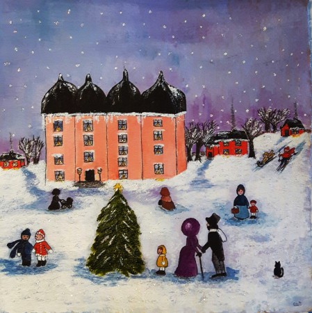  Akryl på indiskt handgjort akvarellpapper 30 x 30 cm. 