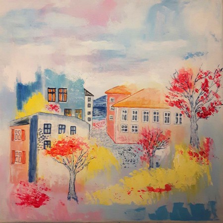  Spring. Akryl på duk 40 x 40. SÅLD