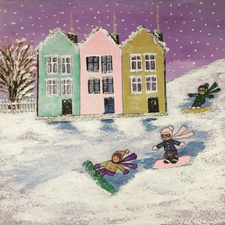 Akryl på indiskt handgjort akvarellpapper 30 x 30 cm.