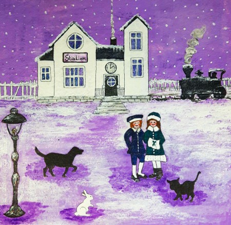 Akryl på indiskt handgjort akvarellpapper 30 x 30 